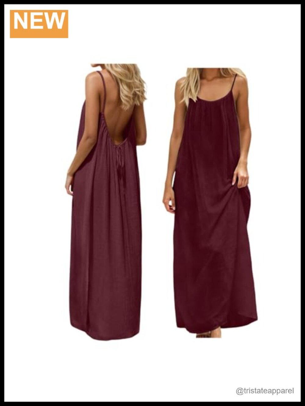 Backless Cami Dress Sleeveless Long Lounge House Dress for Women